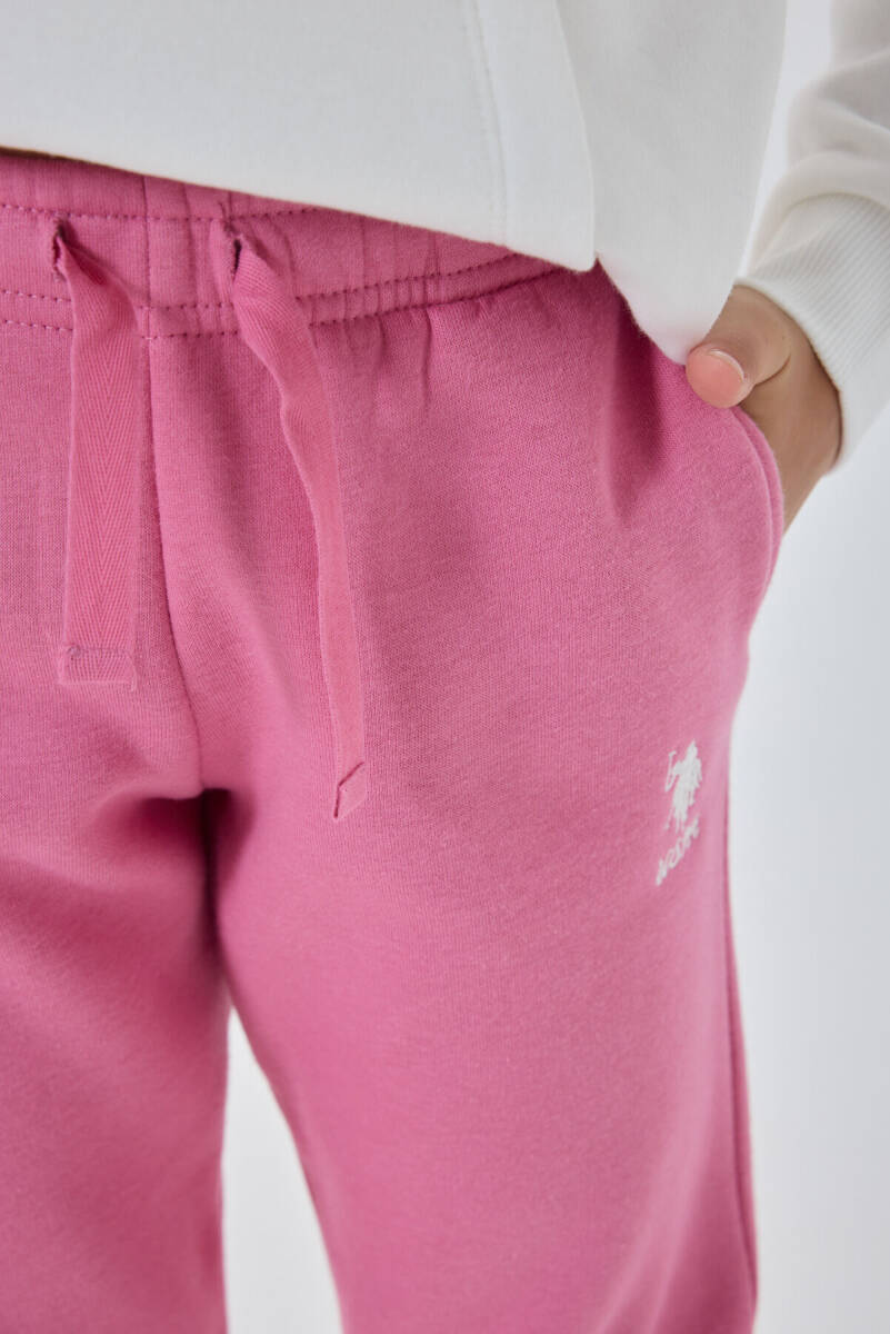 U.S. Polo Assn. Kız Çocuk Kapüşonlu Pigment Baskılı Kışlık Regular Fit Beyaz Eşofman Takımı US1601-C-V3 - 4