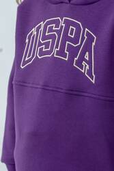 U.S. Polo Assn. Kız Çocuk Bisiklet Yaka Pigment Baskılı Kışlık Regular Fit Mor Eşofman Takımı US1205-C-V11 - 5