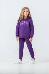 U.S. Polo Assn. Kız Çocuk Bisiklet Yaka Pigment Baskılı Kışlık Regular Fit Mor Eşofman Takımı US1205-C-V11 - 6