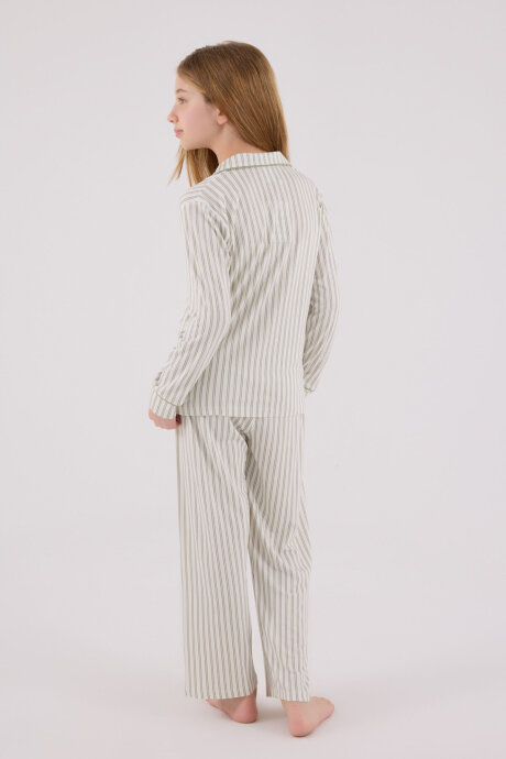 U.S. Polo Assn. Kız Çocuk Pamuklu Kışlık Regular Fit Yeşil Pijama Takımı US2326-C-V2 - 5