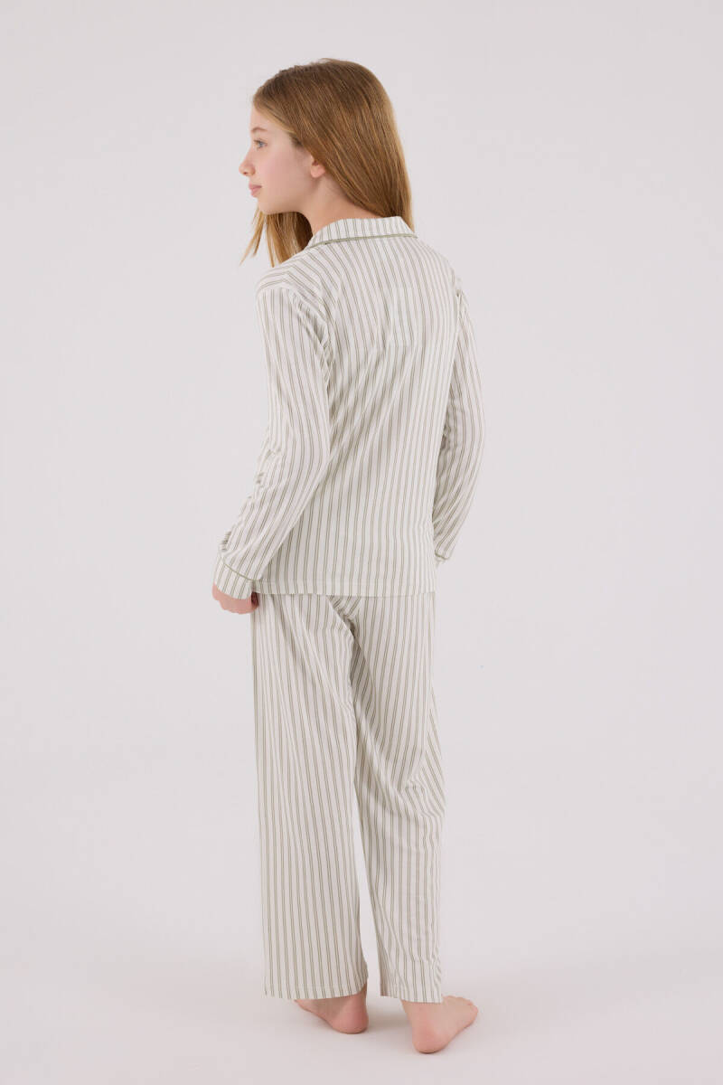 U.S. Polo Assn. Kız Çocuk Pamuklu Kışlık Regular Fit Yeşil Pijama Takımı US2326-C-V2 - 5