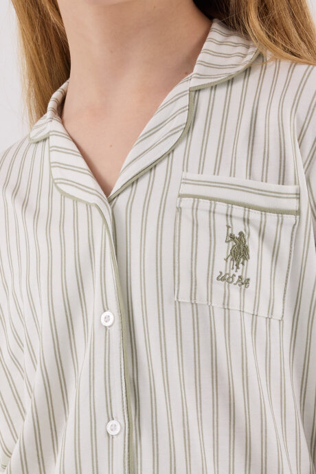 U.S. Polo Assn. Kız Çocuk Pamuklu Kışlık Regular Fit Yeşil Pijama Takımı US2326-C-V2 - 6