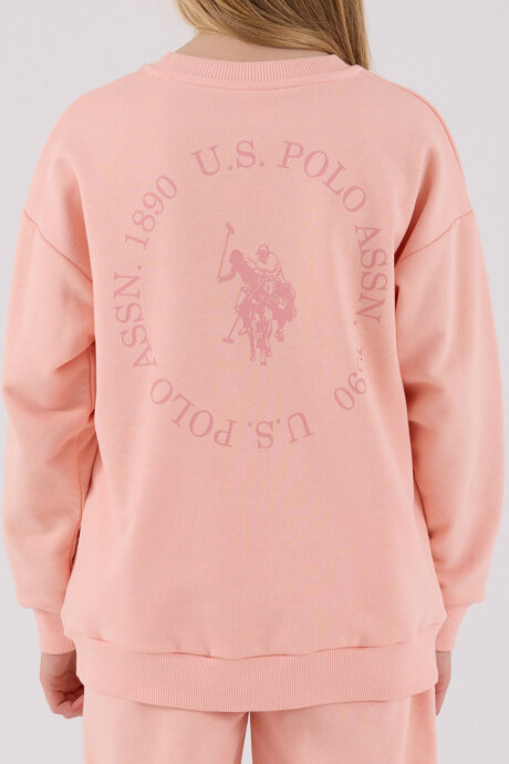 U.S. Polo Assn. Kız Çocuk Pamuklu Kışlık Regular Fit Turuncu Eşofman Takımı US2310-C-V2 - 4