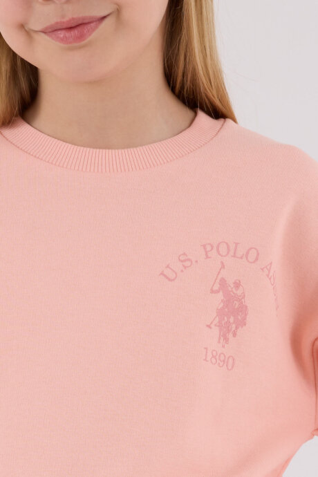 U.S. Polo Assn. Kız Çocuk Pamuklu Kışlık Regular Fit Turuncu Eşofman Takımı US2310-C-V2 - 6