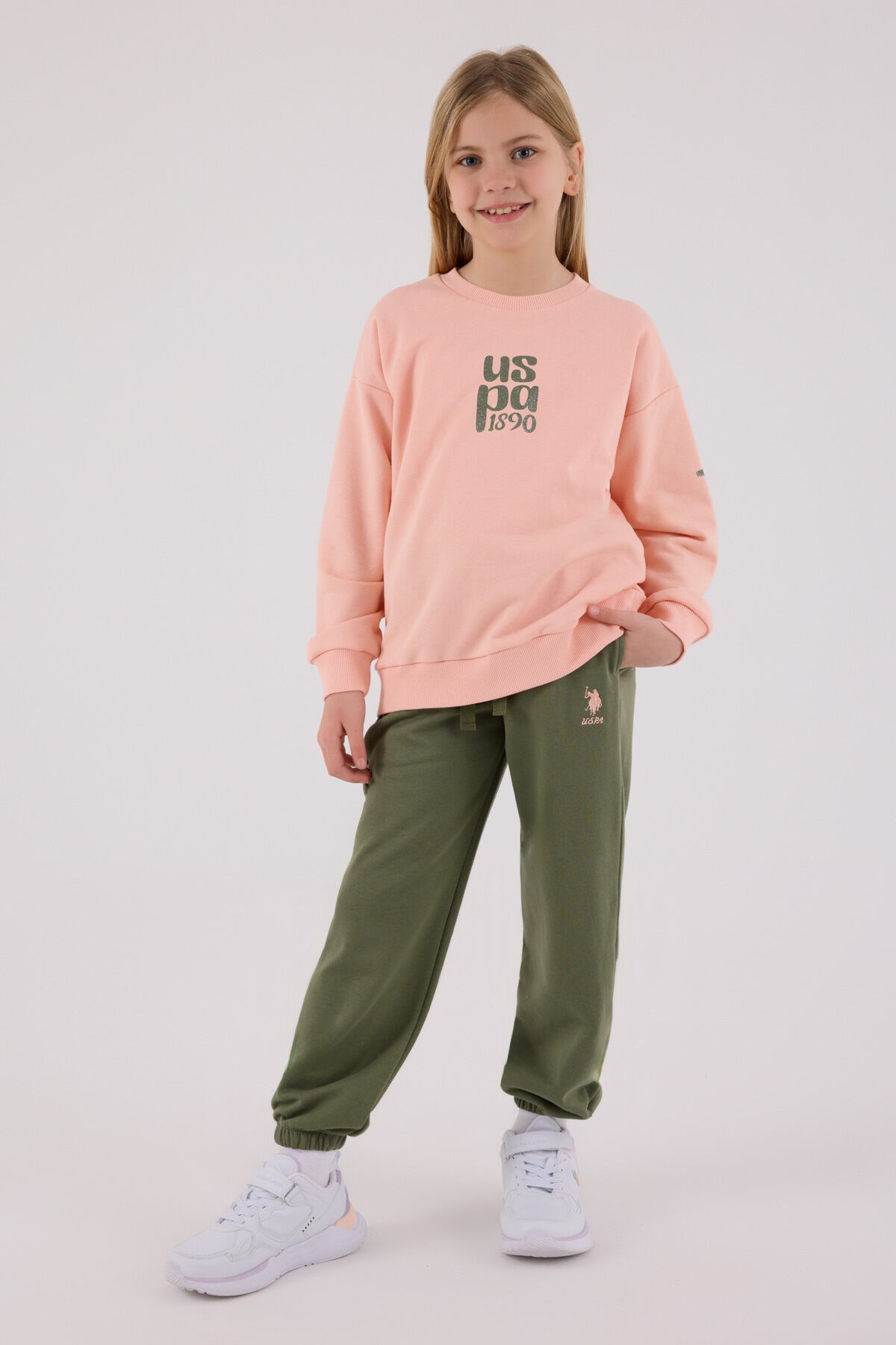 U.S. Polo Assn Kız Çocuk Turuncu Eşofman Takımı