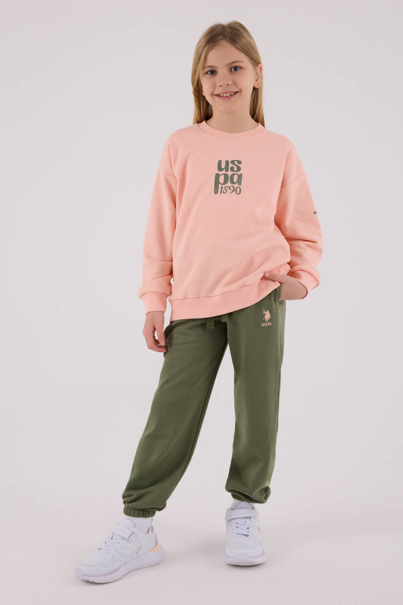 U.S. Polo Assn Kız Çocuk Turuncu Eşofman Takımı