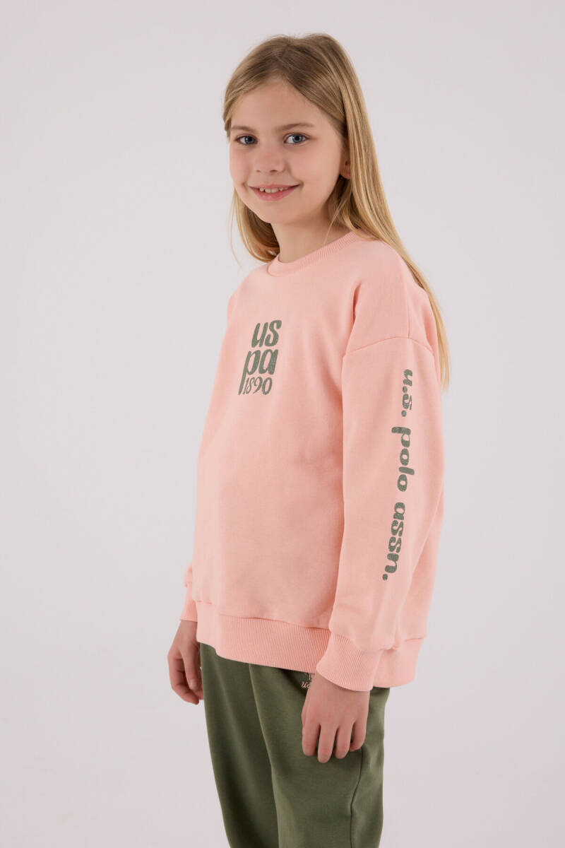 U.S. Polo Assn. Kız Çocuk Pamuklu Kışlık Regular Fit Turuncu Eşofman Takımı US2308-C-V2 - 4