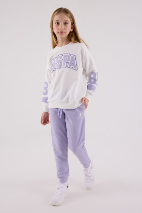 U.S. Polo Assn. Kız Çocuk Kışlık Regular Fit Beyaz Eşofman Takımı US2321-C-V1 - 1