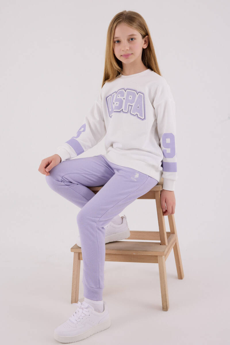 U.S. Polo Assn. Kız Çocuk Kışlık Regular Fit Beyaz Eşofman Takımı US2321-C-V1 - 2