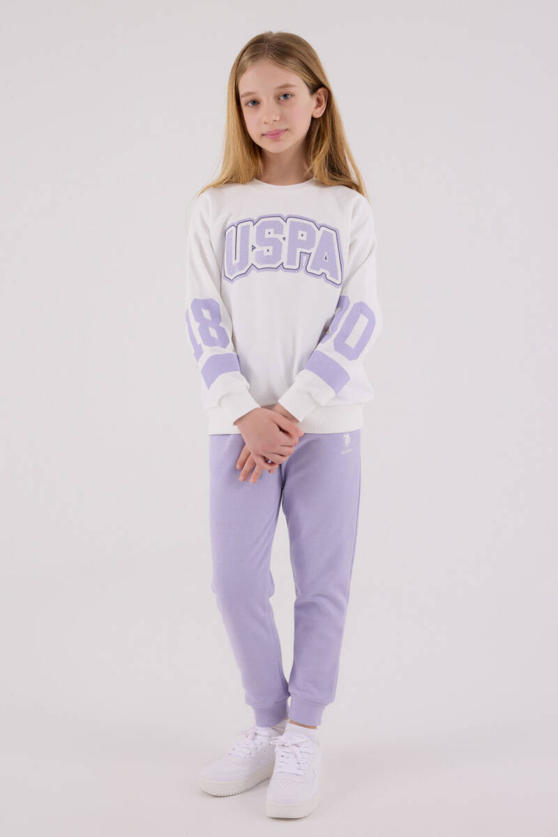 U.S. Polo Assn. Kız Çocuk Kışlık Regular Fit Beyaz Eşofman Takımı US2321-C-V1 - 3