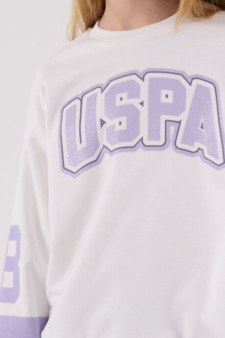 U.S. Polo Assn. Kız Çocuk Kışlık Regular Fit Beyaz Eşofman Takımı US2321-C-V1 - 6