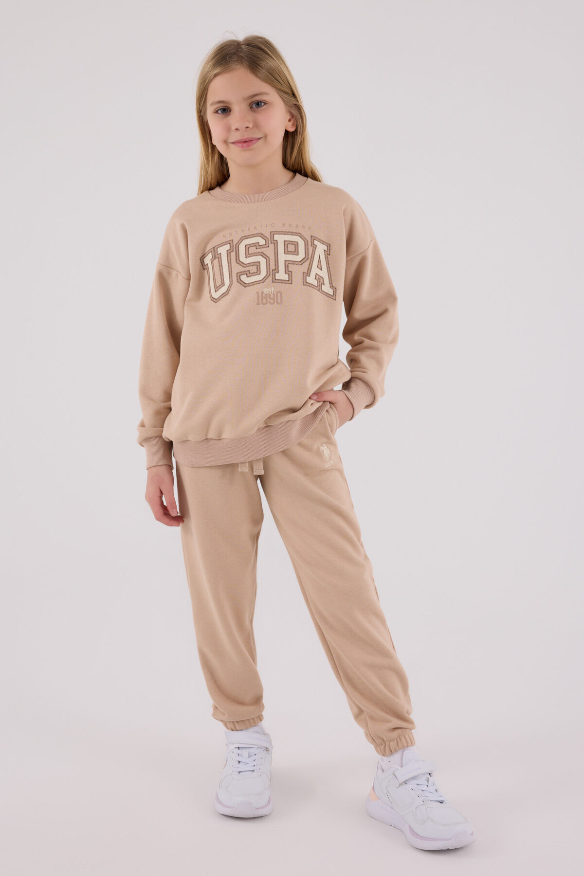 U.S. Polo Assn Kız Çocuk Kahverengi Eşofman Takımı