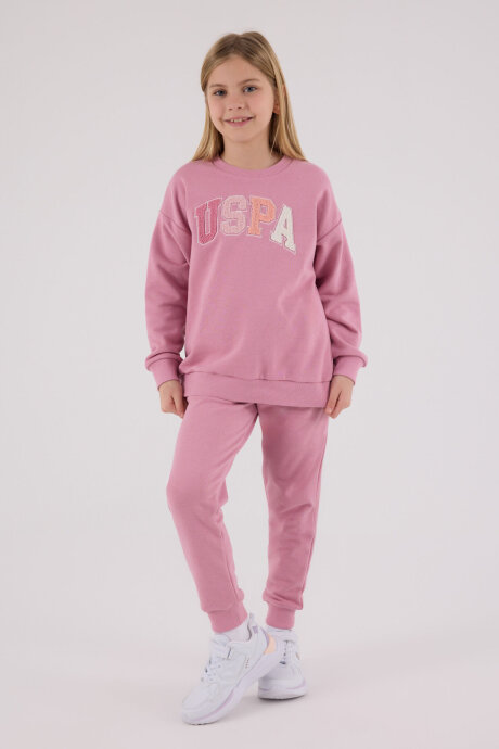 U.S. Polo Assn. Kız Çocuk Kışlık Regular Fit Pembe Eşofman Takımı US2306-C-V1 - 2