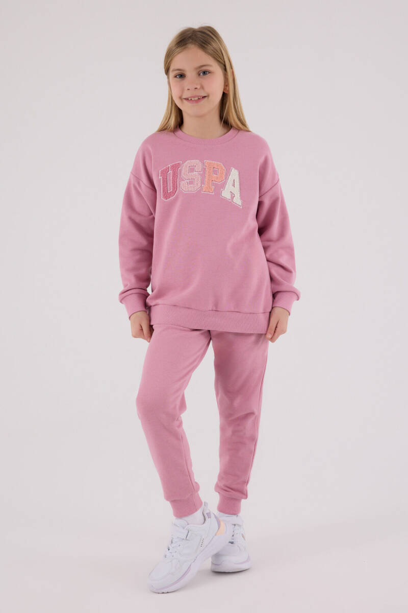 U.S. Polo Assn. Kız Çocuk Kışlık Regular Fit Pembe Eşofman Takımı US2306-C-V1 - 2