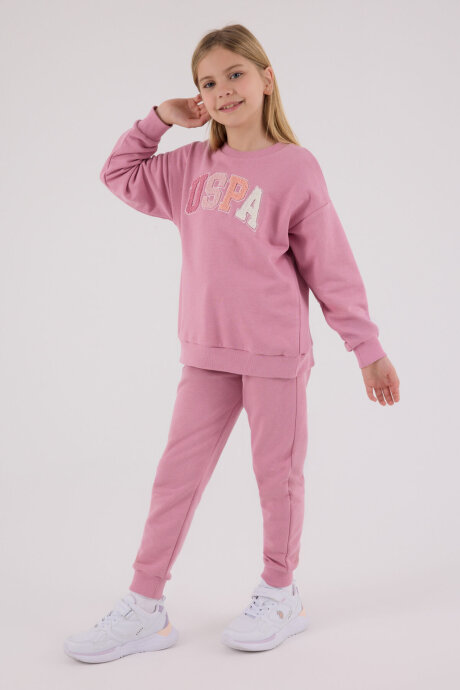 U.S. Polo Assn. Kız Çocuk Kışlık Regular Fit Pembe Eşofman Takımı US2306-C-V1 - 3