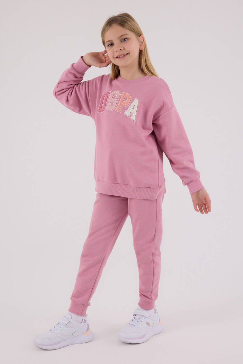 U.S. Polo Assn. Kız Çocuk Kışlık Regular Fit Pembe Eşofman Takımı US2306-C-V1 - 3