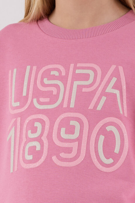 U.S. Polo Assn. Kız Çocuk Pamuklu Kışlık Regular Fit Pembe Eşofman Takımı US2311-C-V1 - 6