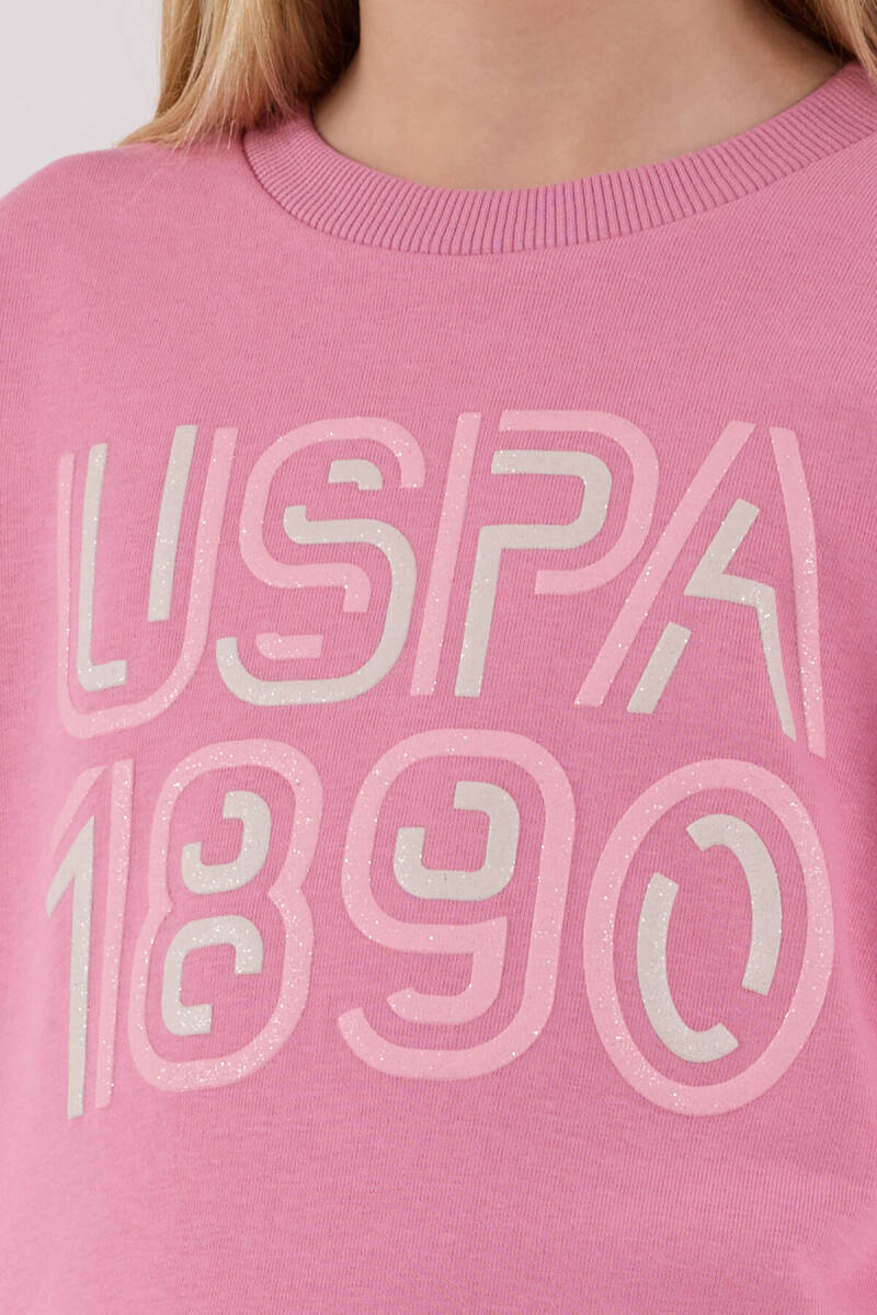 U.S. Polo Assn. Kız Çocuk Pamuklu Kışlık Regular Fit Pembe Eşofman Takımı US2311-C-V1 - 6
