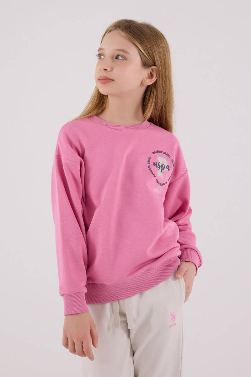 U.S. Polo Assn. Kız Çocuk Pamuklu Kışlık Regular Fit Pembe Eşofman Takımı US2313-C-V1 - 4