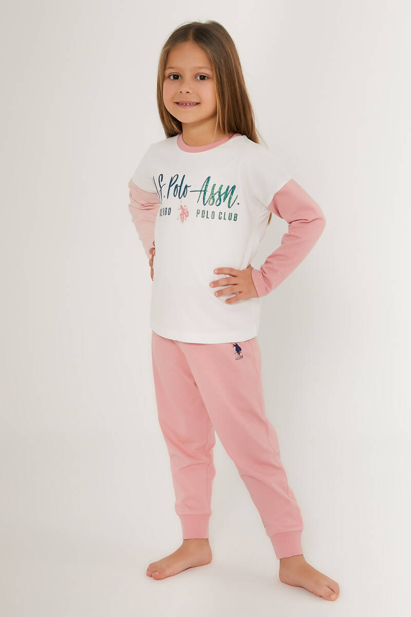 U.S. Polo Assn Girl Pembe Kız Çocuk Uzun Kol Pijama Takım
