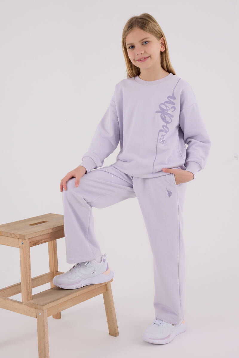 U.S. Polo Assn Kız Çocuk Mor Eşofman Takımı