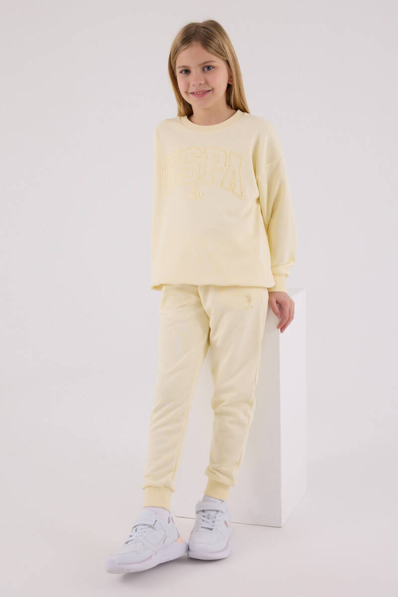 U.S. Polo Assn. Kız Çocuk Kışlık Regular Fit Sarı Eşofman Takımı US2305-C-V4 - 2