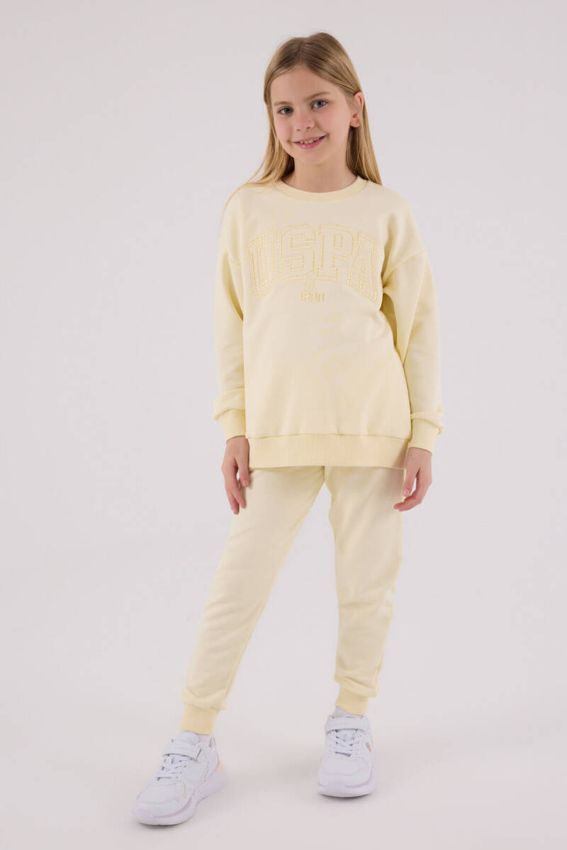 U.S. Polo Assn. Kız Çocuk Kışlık Regular Fit Sarı Eşofman Takımı US2305-C-V4 - 3