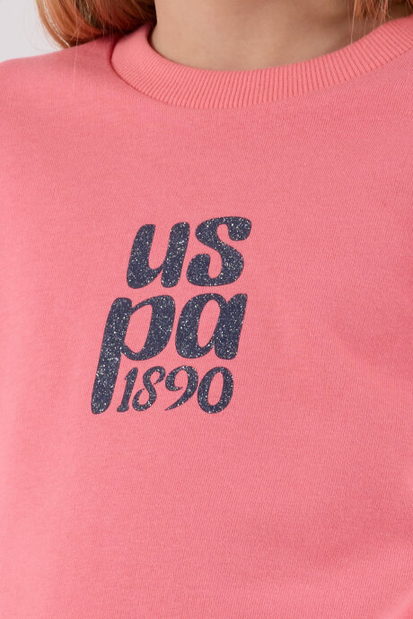 U.S. Polo Assn. Kız Çocuk Pamuklu Kışlık Regular Fit Pembe Eşofman Takımı US2308-C-V1 - 6