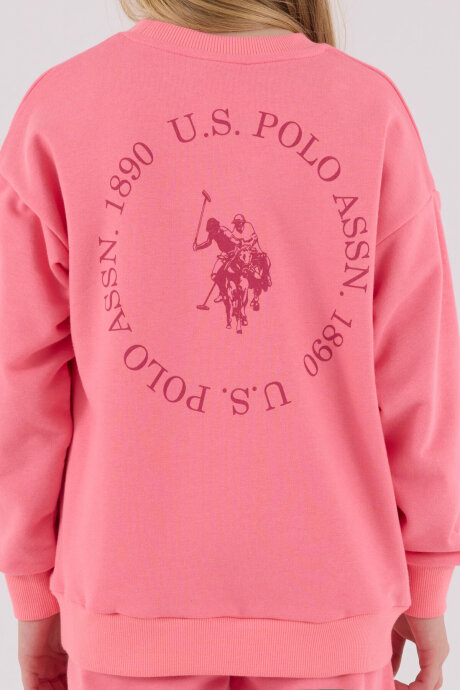 U.S. Polo Assn. Kız Çocuk Pamuklu Kışlık Regular Fit Pembe Eşofman Takımı US2310-C-V1 - 4