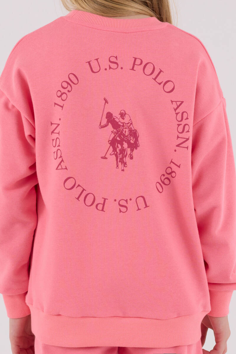 U.S. Polo Assn. Kız Çocuk Pamuklu Kışlık Regular Fit Pembe Eşofman Takımı US2310-C-V1 - 4