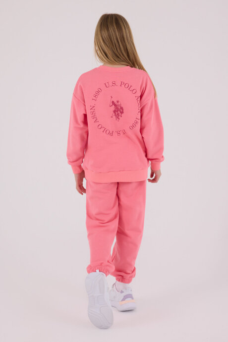 U.S. Polo Assn. Kız Çocuk Pamuklu Kışlık Regular Fit Pembe Eşofman Takımı US2310-C-V1 - 5