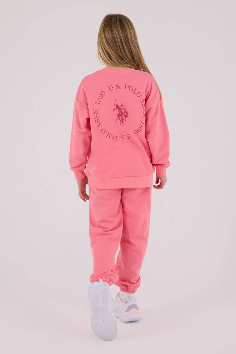 U.S. Polo Assn. Kız Çocuk Pamuklu Kışlık Regular Fit Pembe Eşofman Takımı US2310-C-V1 - 5