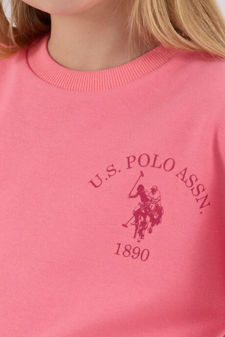 U.S. Polo Assn. Kız Çocuk Pamuklu Kışlık Regular Fit Pembe Eşofman Takımı US2310-C-V1 - 6