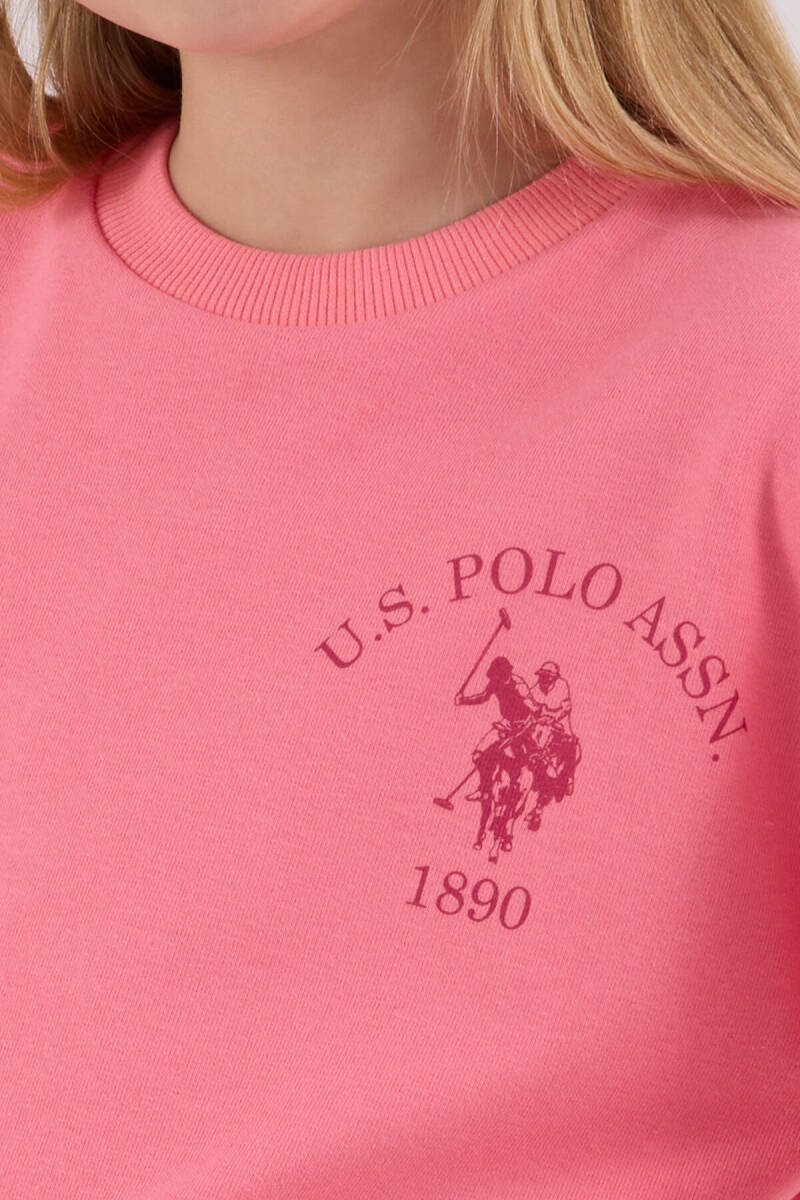 U.S. Polo Assn. Kız Çocuk Pamuklu Kışlık Regular Fit Pembe Eşofman Takımı US2310-C-V1 - 6