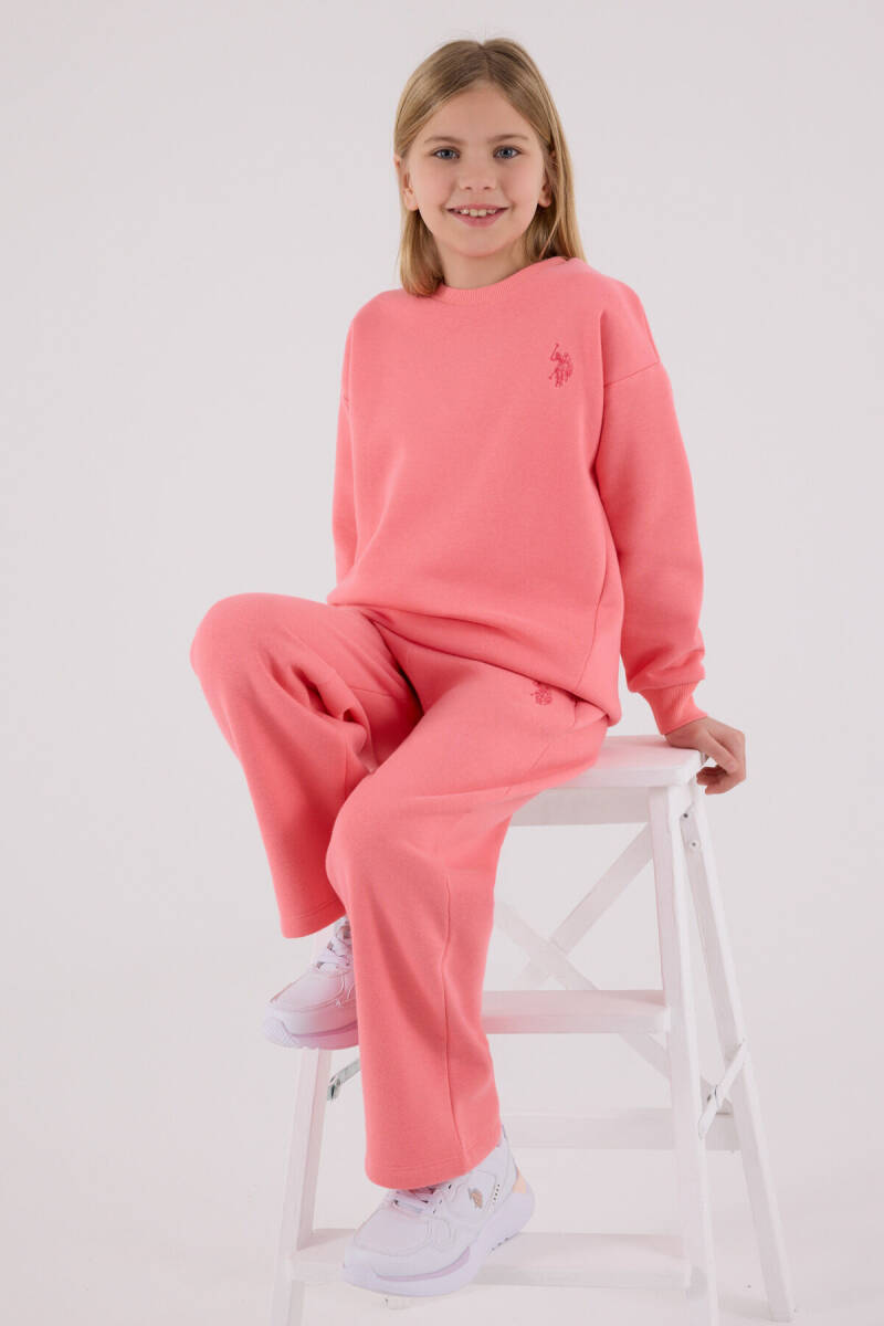 U.S. Polo Assn. Kız Çocuk Kışlık Regular Fit Pembe Eşofman Takımı US2301-C-V1 - 2