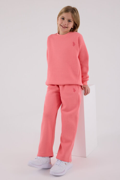 U.S. Polo Assn. Kız Çocuk Kışlık Regular Fit Pembe Eşofman Takımı US2301-C-V1 - 3
