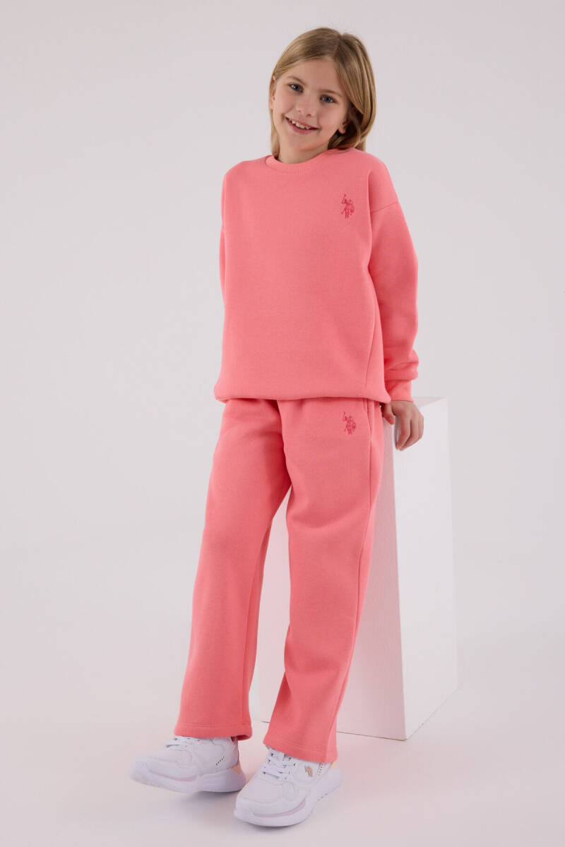 U.S. Polo Assn. Kız Çocuk Kışlık Regular Fit Pembe Eşofman Takımı US2301-C-V1 - 3