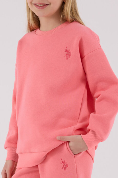 U.S. Polo Assn. Kız Çocuk Kışlık Regular Fit Pembe Eşofman Takımı US2301-C-V1 - 4