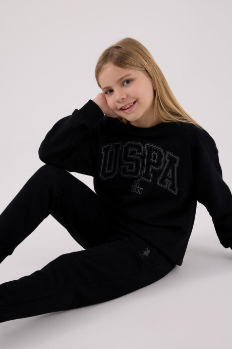 U.S. Polo Assn. Kız Çocuk Kışlık Regular Fit Siyah Eşofman Takımı US2305-C-V3 