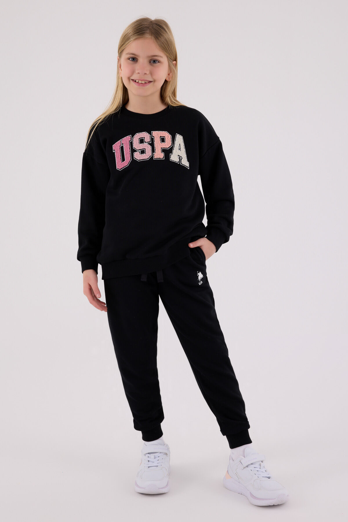 U.S. Polo Assn Kız Çocuk Siyah Eşofman Takımı