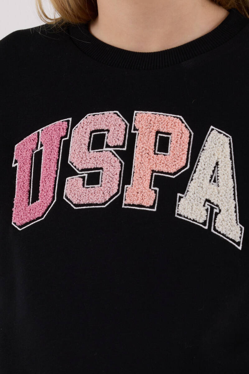 U.S. Polo Assn. Kız Çocuk Pamuklu Kışlık Regular Fit Siyah Eşofman Takımı US2306-C-V2 - 6