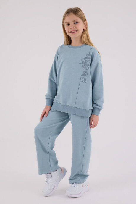 U.S. Polo Assn. Kız Çocuk Pamuklu Kışlık Regular Fit Yeşil Eşofman Takımı US2304-C-V3 - 2