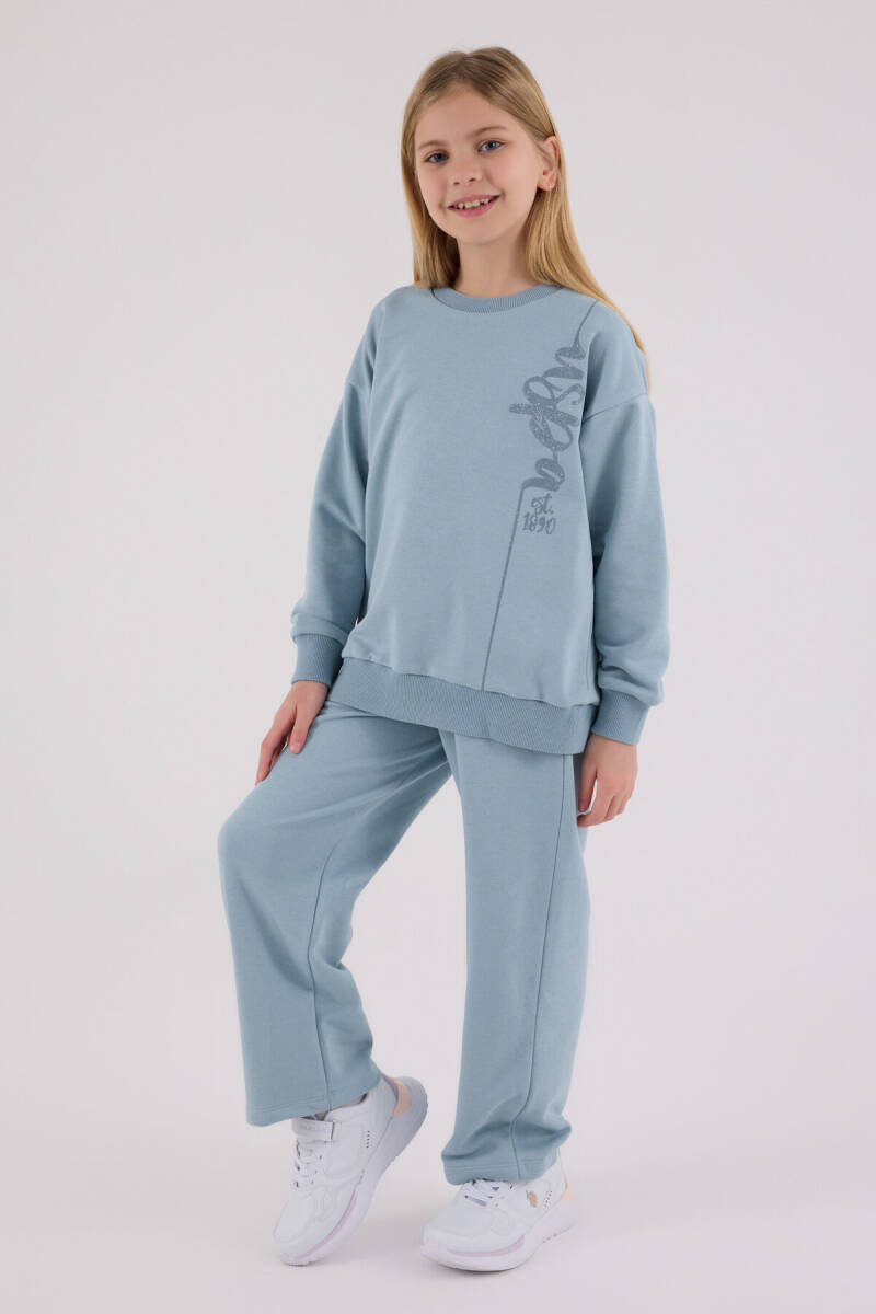 U.S. Polo Assn. Kız Çocuk Pamuklu Kışlık Regular Fit Yeşil Eşofman Takımı US2304-C-V3 - 2