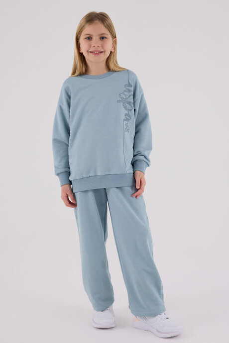 U.S. Polo Assn. Kız Çocuk Pamuklu Kışlık Regular Fit Yeşil Eşofman Takımı US2304-C-V3 - 3