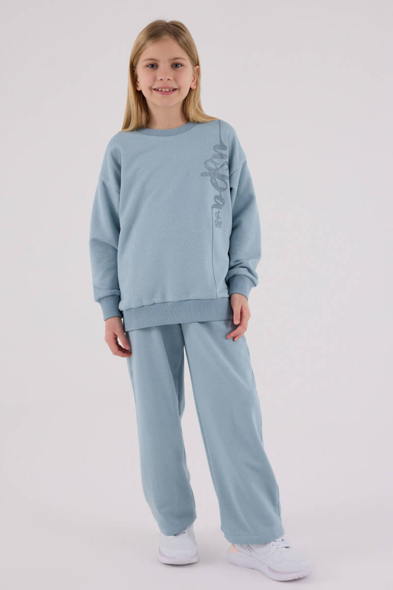 U.S. Polo Assn. Kız Çocuk Pamuklu Kışlık Regular Fit Yeşil Eşofman Takımı US2304-C-V3 - 3