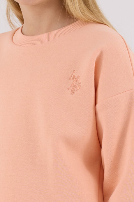 U.S. Polo Assn. Kız Çocuk Pamuklu Kışlık Regular Fit Turuncu Eşofman Takımı US2301-C-V3 - 6