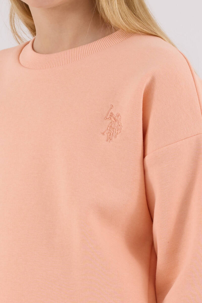 U.S. Polo Assn. Kız Çocuk Pamuklu Kışlık Regular Fit Turuncu Eşofman Takımı US2301-C-V3 - 6