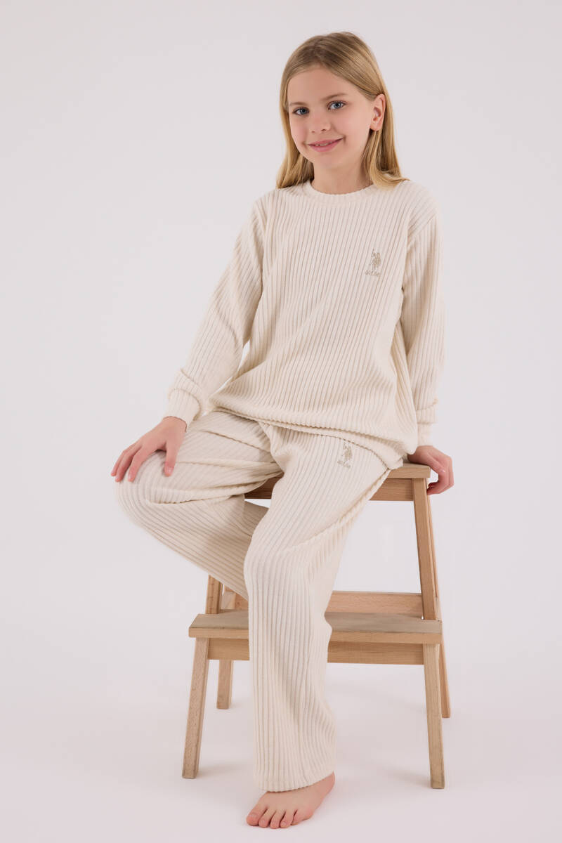 U.S. Polo Assn Kız Çocuk Krem Eşofman Takımı