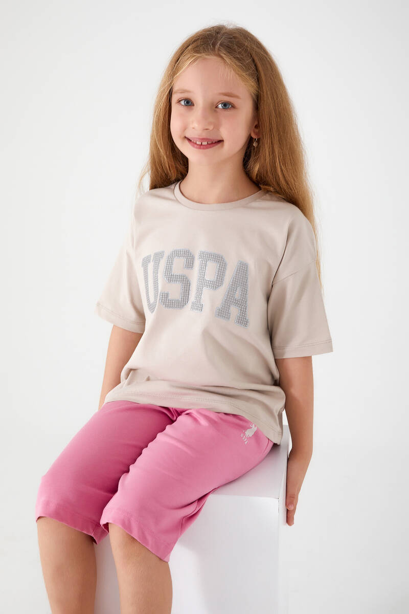 U.S. Polo Assn Spot Processing Kum Kız Çocuk Kapri Takım