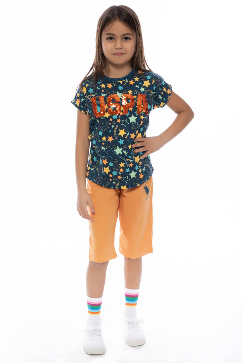 U.S. Polo Assn Kids Kız Çocuk Siyah Kapri Takımı